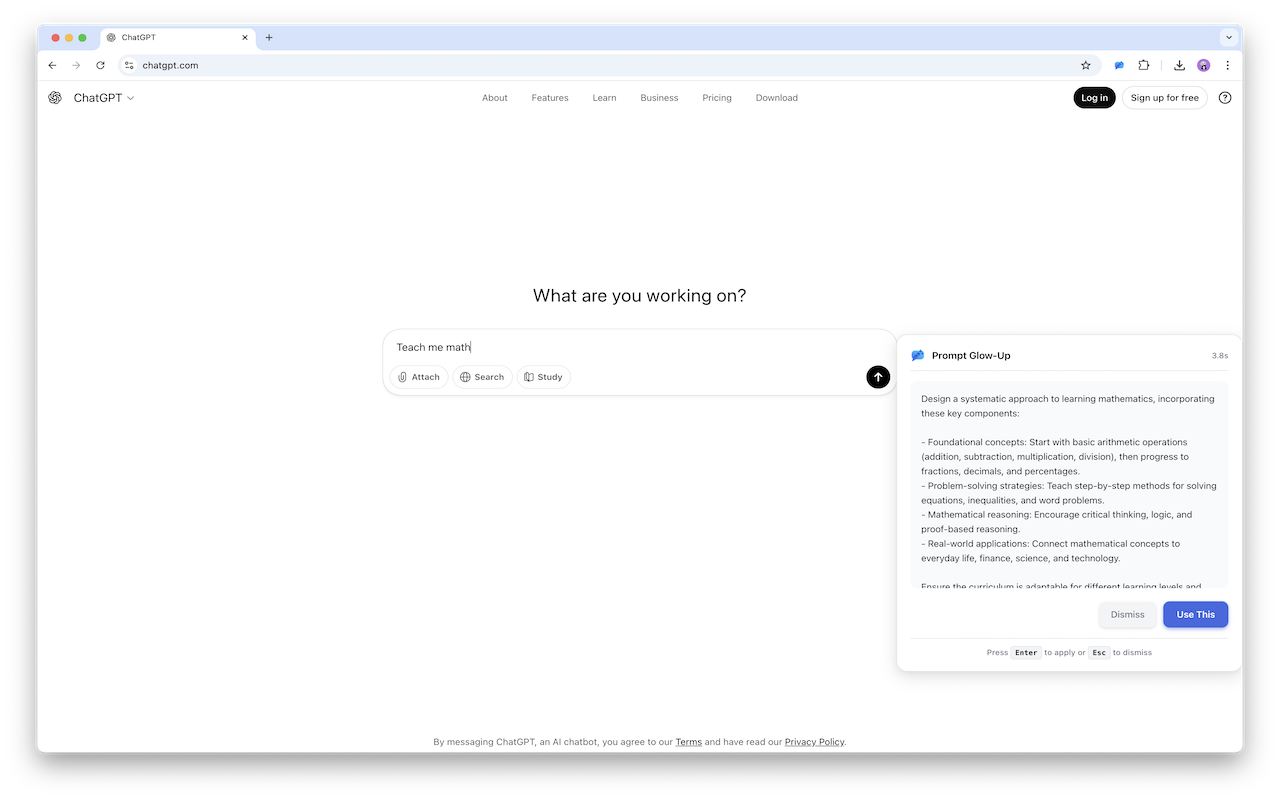 Prompt Glow-Up on ChatGPT - Watch Video