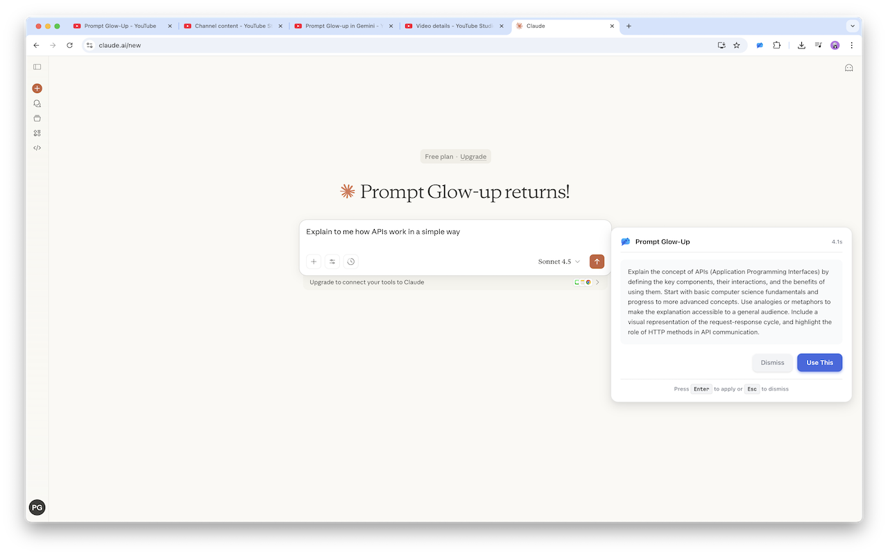 Prompt Glow-Up on Claude - Watch Video