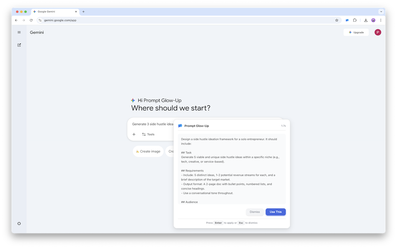 Prompt Glow-Up on Gemini - Watch Video