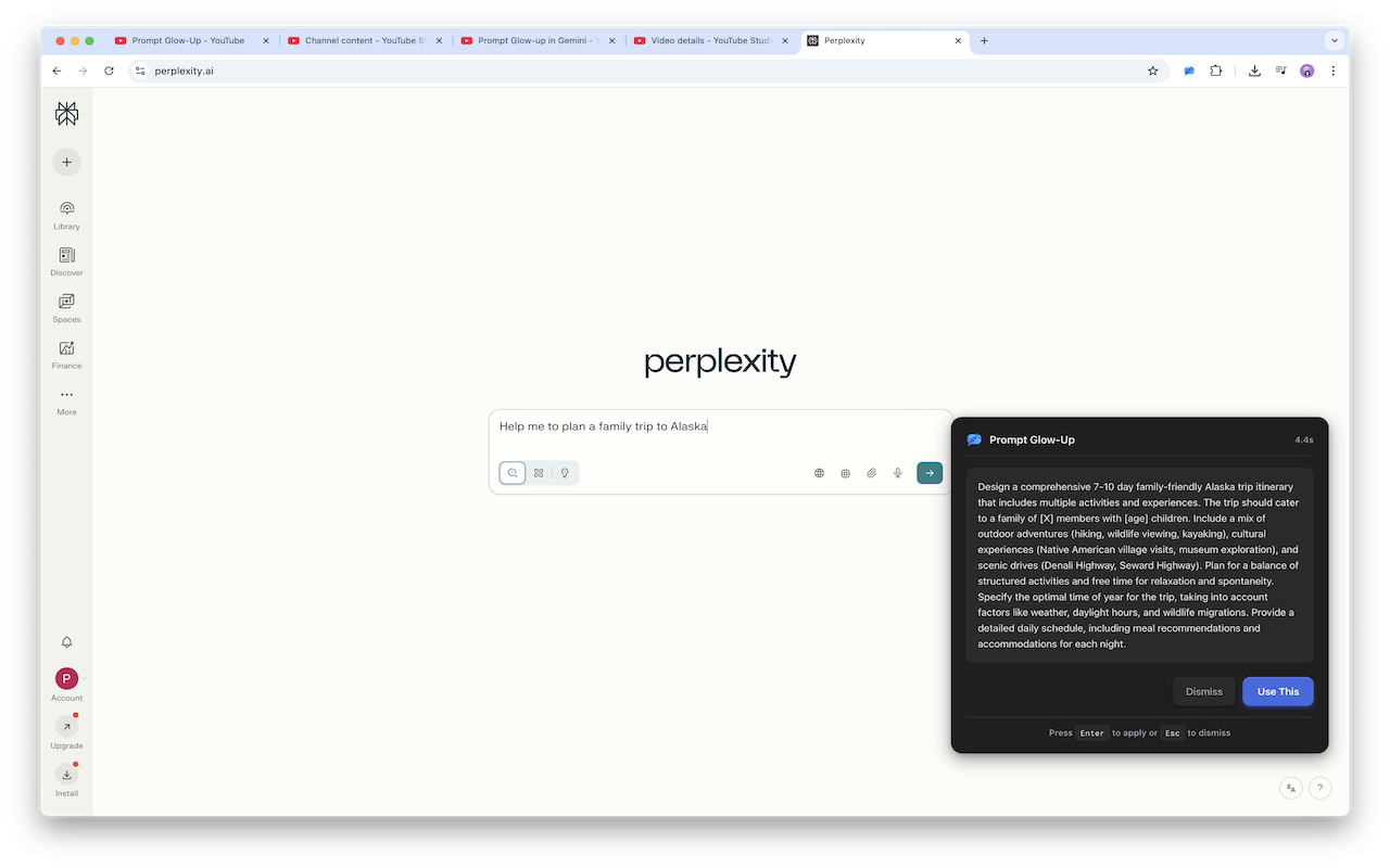 Prompt Glow-Up on Perplexity - Watch Video